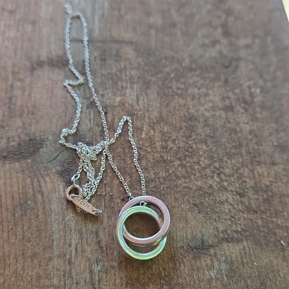 Tiffany 1837 Sterling Silver Double Ring Necklace - Picture 2 of 5